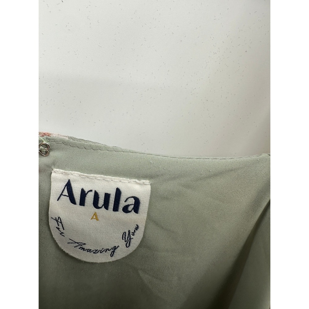 Arula Floral Maxi Dress Sz 1X Sage Green  Cottagecore Boho Peasant Coquette - Picture 6 of 8